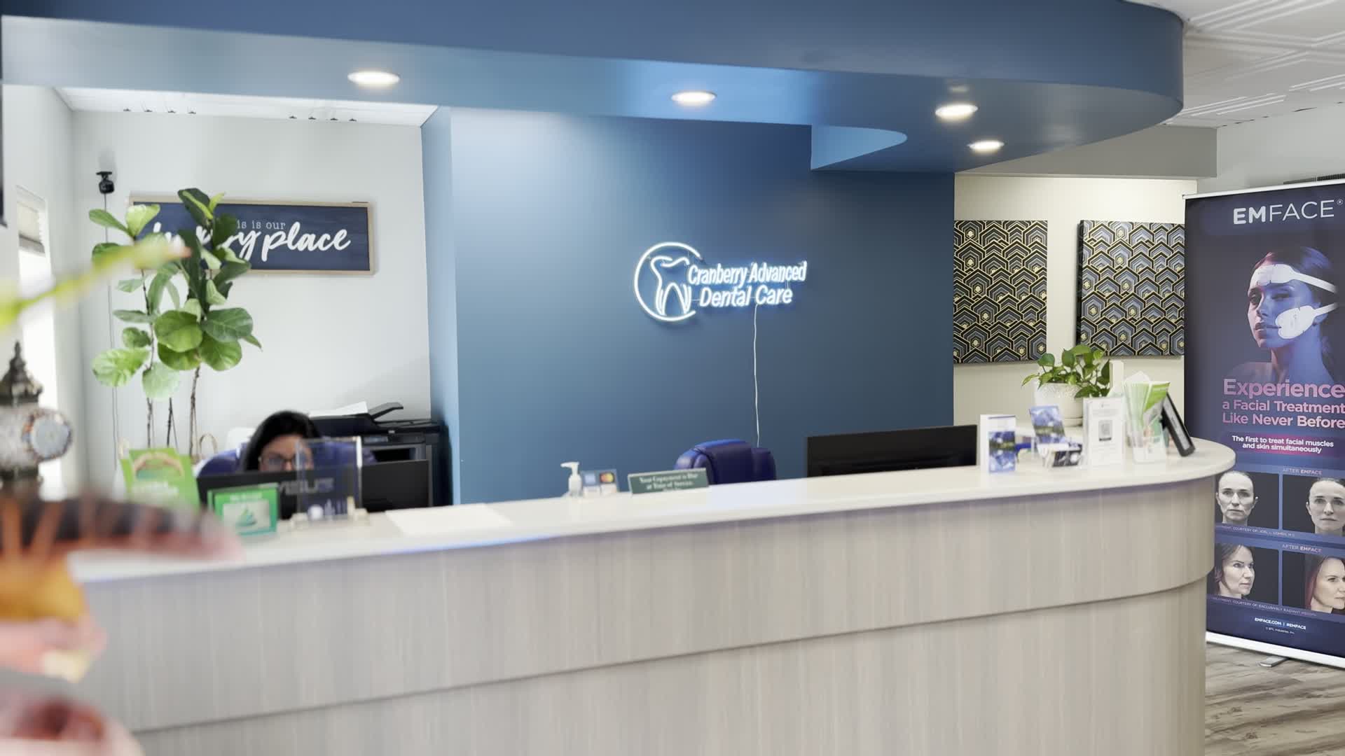 Reception area at Cranberry Advanced Dental Care